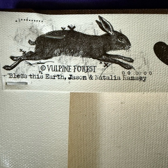 Vulpine Forest Whimsical Rabbit Butterfly Indie Art Studio Handmade Canvas 🐇 - Picture 3 of 5